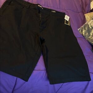 South Pole Men's Black Flat Front Shorts